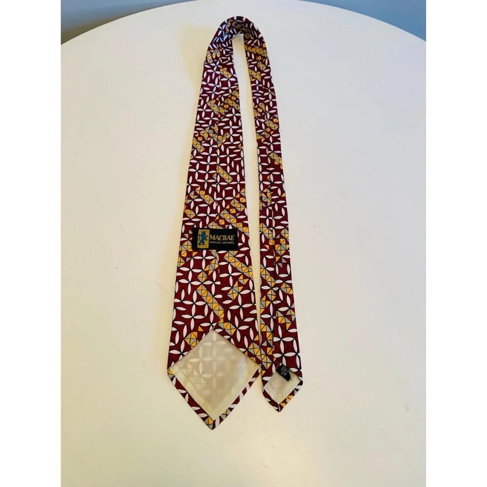 Vintage Macrae 1960s / 1970s Necktie, Geometric Design, Costume Design, 4